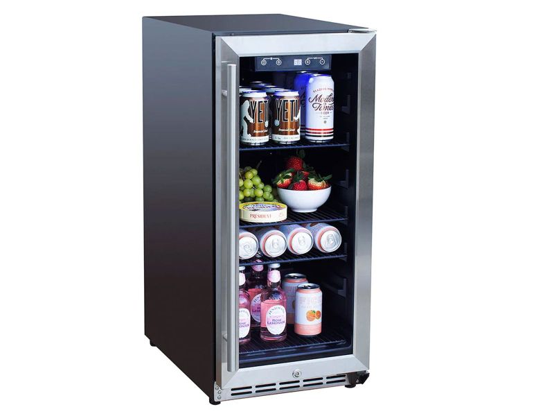 TrueFlame 15" Outdoor-Rated Glass Door Refrigerator | 89 Cans