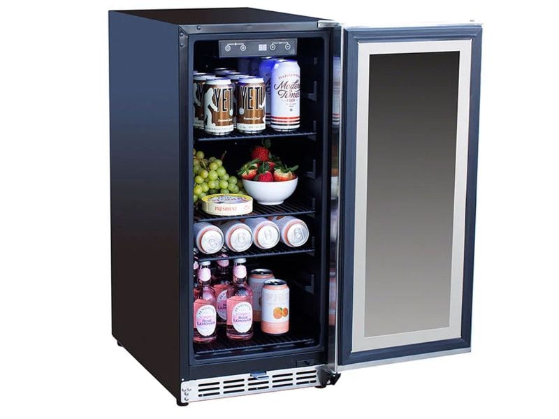 TrueFlame 15" Outdoor-Rated Glass Door Refrigerator | 89 Cans
