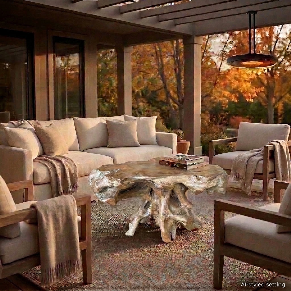 The Broward Design Center Organic Teak Root Table – 55"