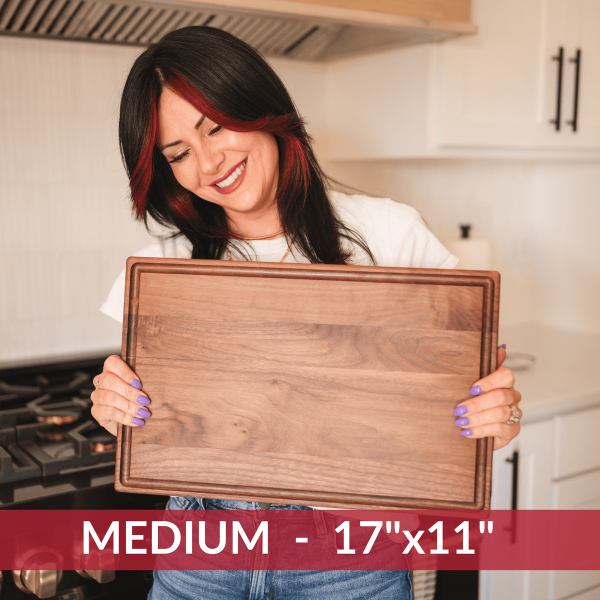 Virginia Boys Kitchens Medium Walnut Cutting Board | 17 x 11 | Made in USA