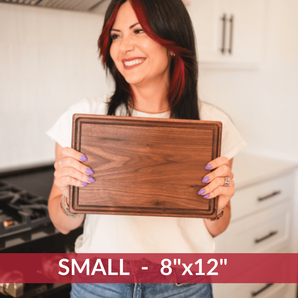 Virginia Boys Kitchens Small Walnut Cutting Board | 12 x 8 | Made in USA