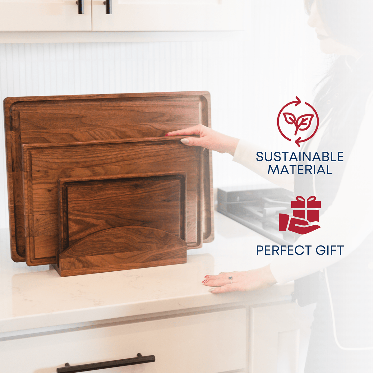 Virginia Boys Kitchens Small Walnut Cutting Board | 12 x 8 | Made in USA