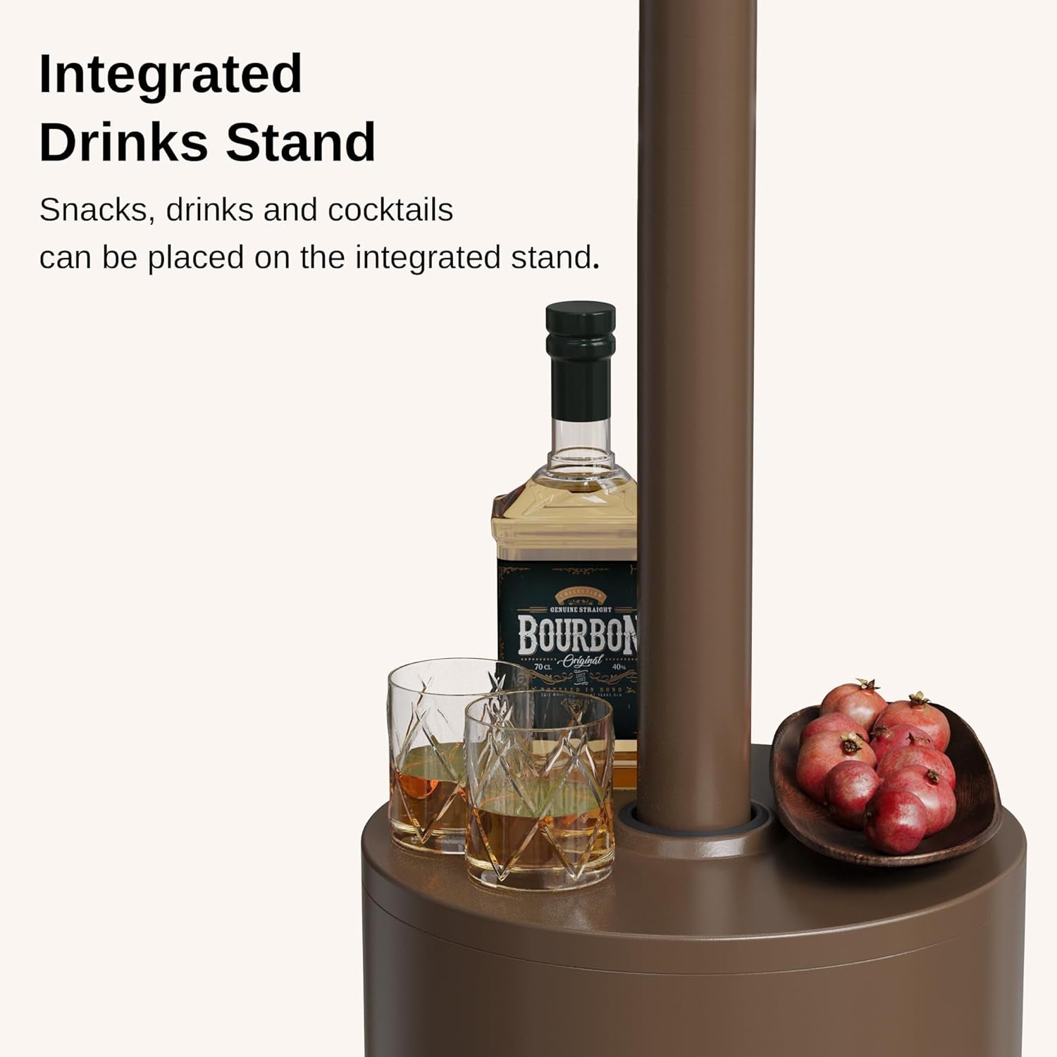 50,000 BTU Patio Heater for Outdoor Use with round Table Design, Double-Layer Stainless Steel Burner and Wheels, Outdoor Patio Heater for Home and Commercial, Bronze, 31.9" X 31.9" X 86.6"