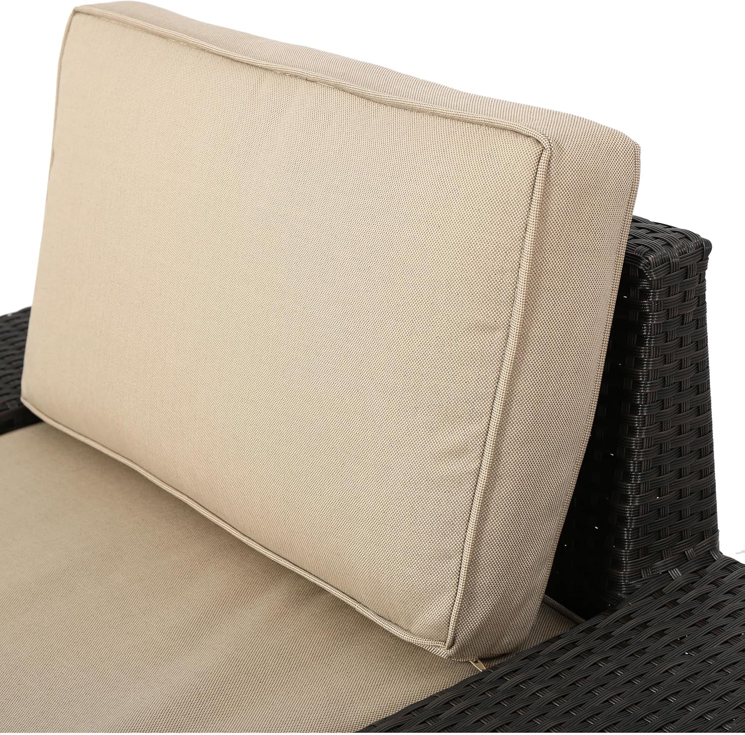 Santa Cruz Outdoor Wicker Sectional Sofa Set with Water Resistant Cushions, 6-Pcs Set, Brown