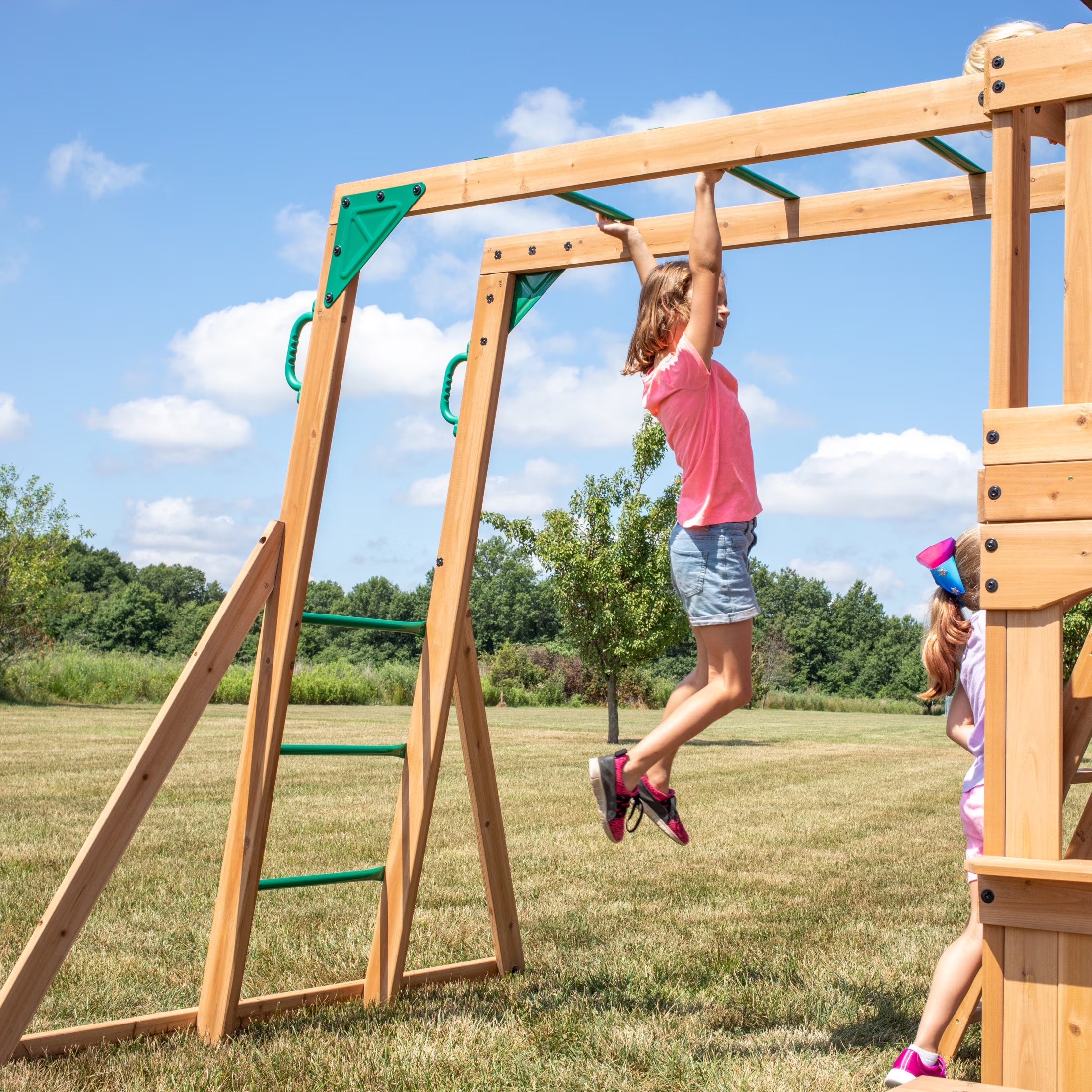 Montpelier Cedar Wood Swing Set, Slide, Clubhouse, Monkey Bars