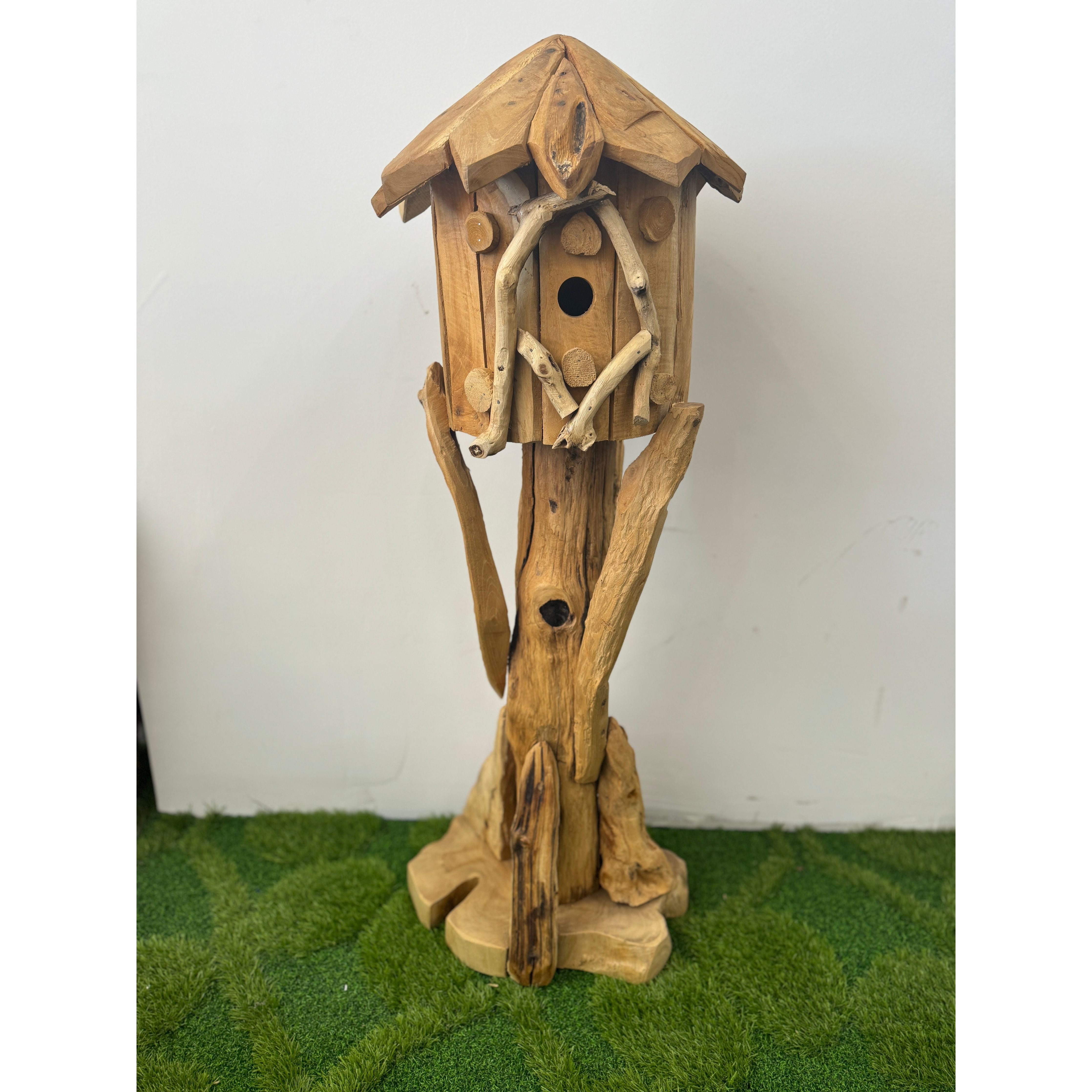 The Broward Design Center Hand-Carved Recycled Teak Birdhouse