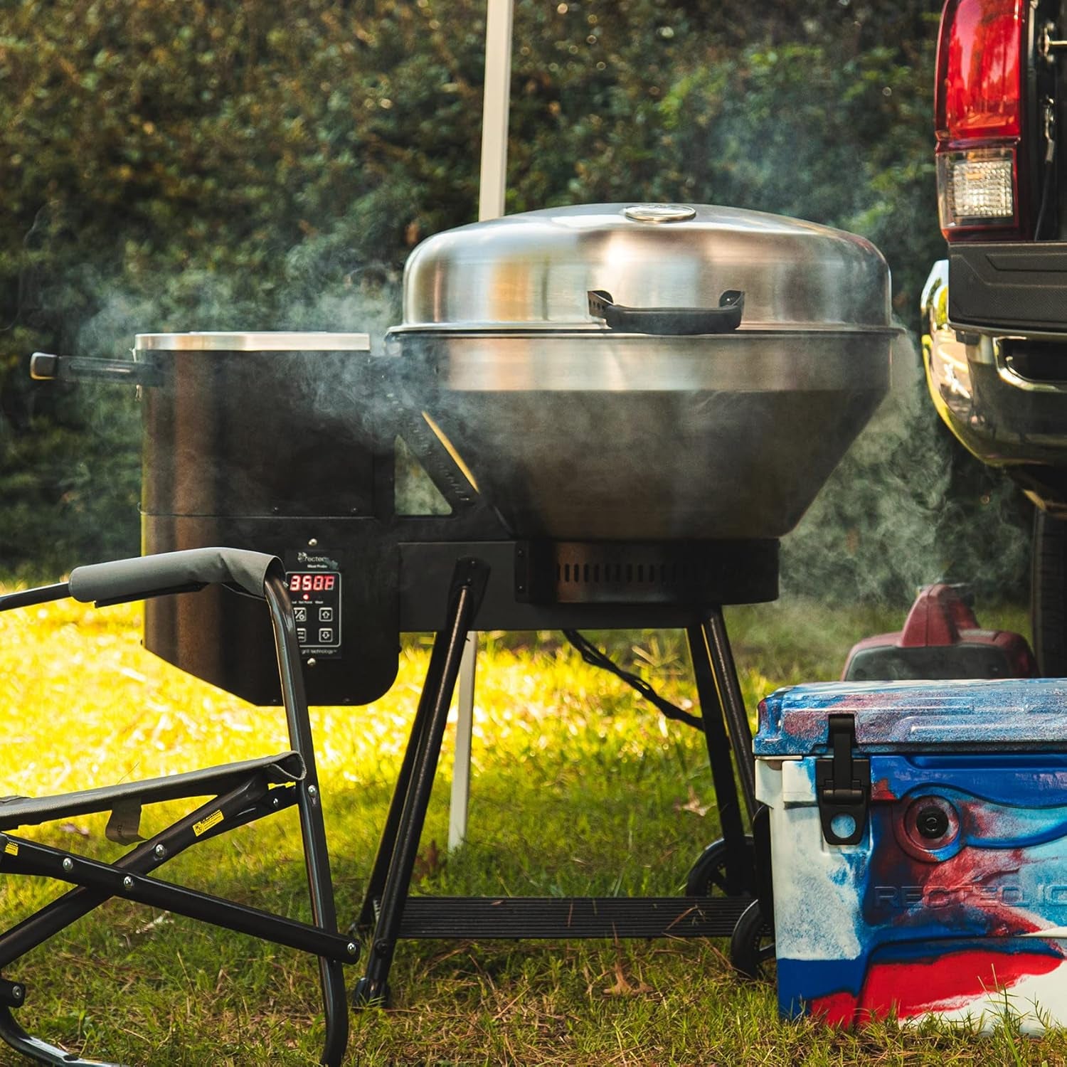 Pellet Grill RT-B380 Bullseye, BBQ, Outdoor, and Electric Pellet Smoker Grill, Electric Smokers, Uses 100% Wood Pellets for Ribs, Brisket, Chicken, Sear, Smoke