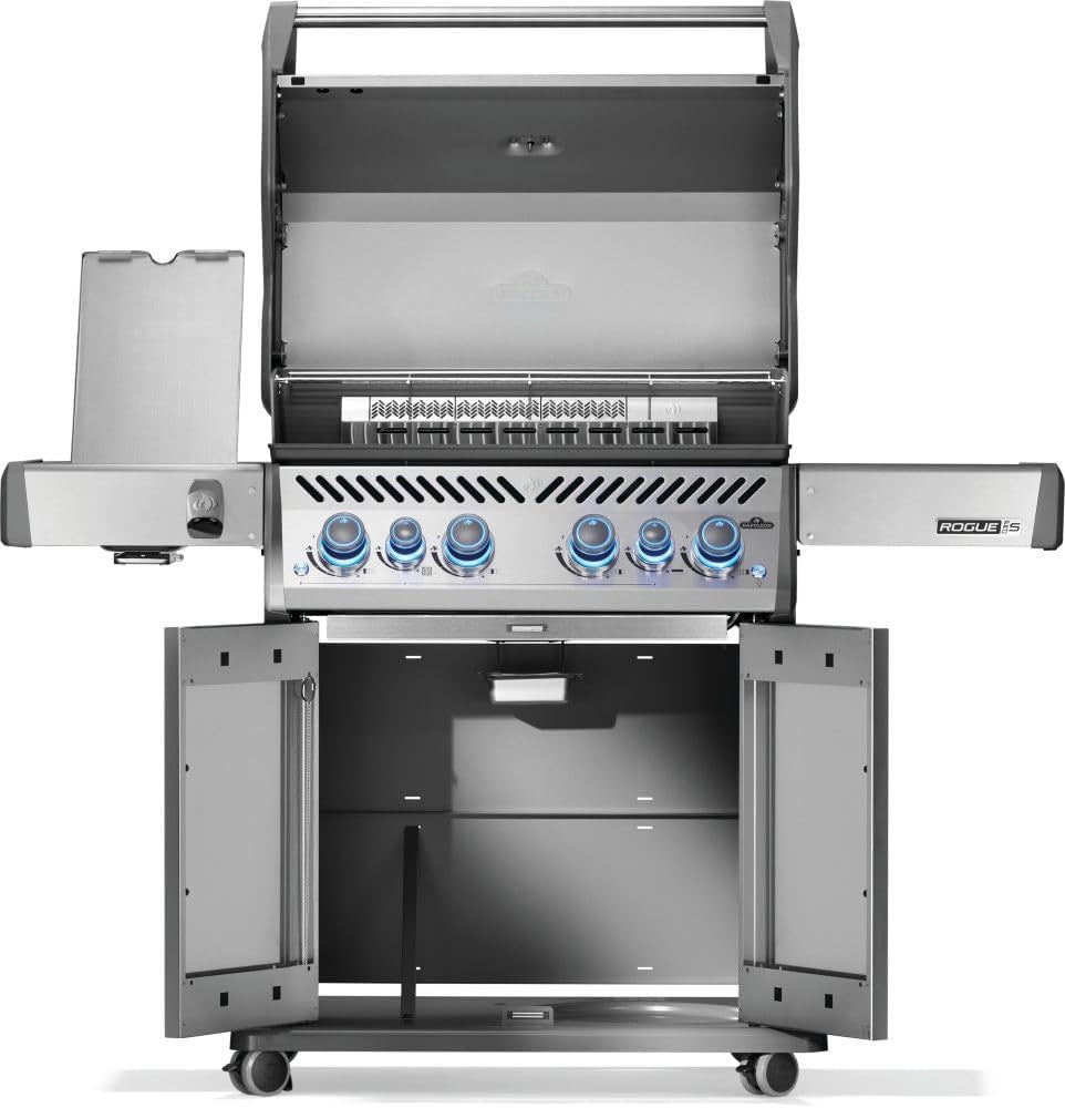 Rogue PRO-S 525 Propane Gas Grill with Infrared Side and Rear Burners, Stainless Steel, Durable 6-Burner BBQ