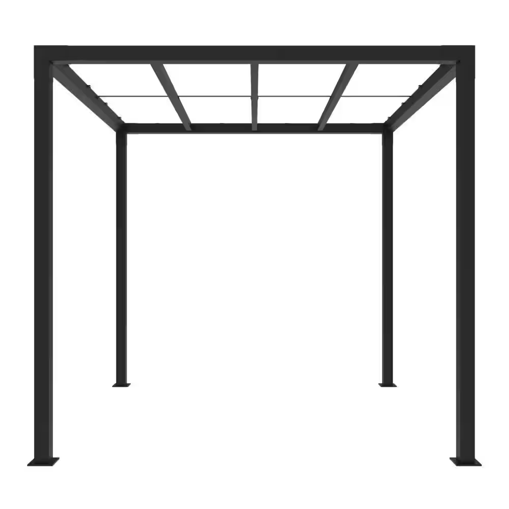Barrette Outdoor Living 8' x 8' Matte Black Aluminum Pergola – Modern Outdoor Shade Structure