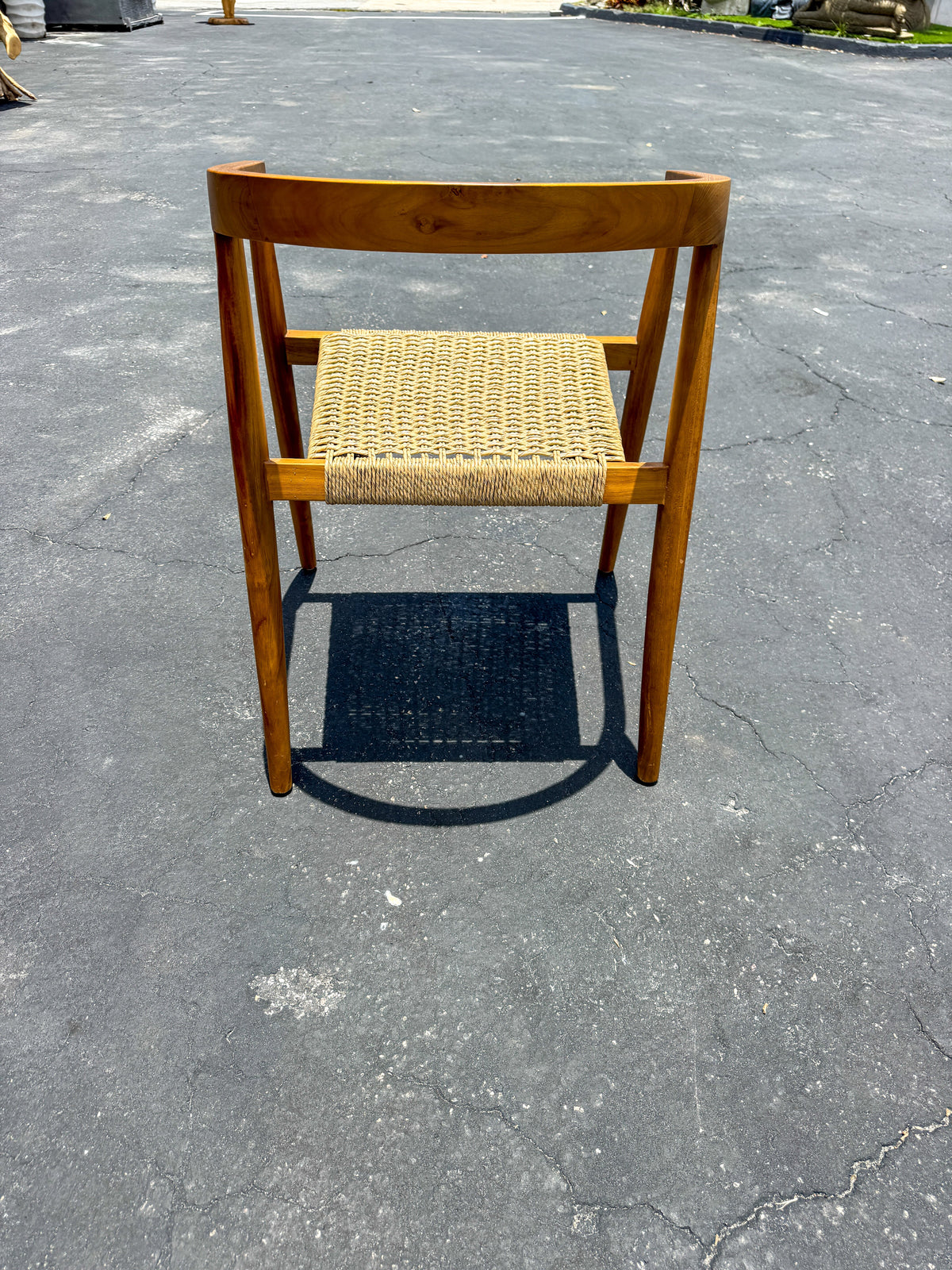 Anteak Teak Dining Armchair with Woven Rope Seat