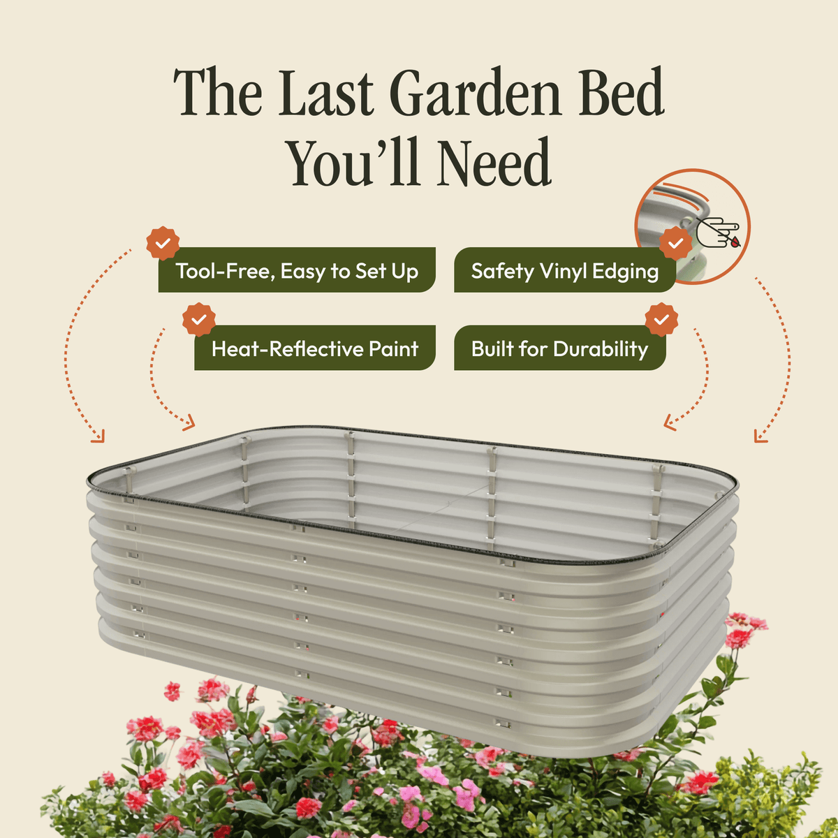 Gro-Rite “No Tools Needed” Premium Metal Raised Garden Bed Kit