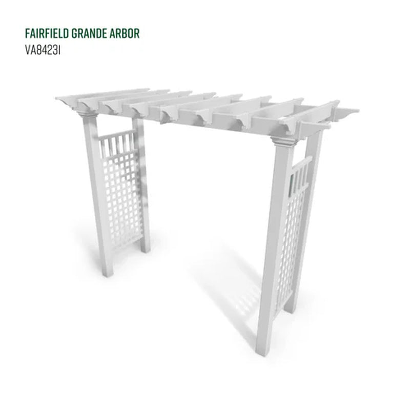88" X 32" X 86.5" Fairfield Grande Vinyl Arbor, White, VA84231