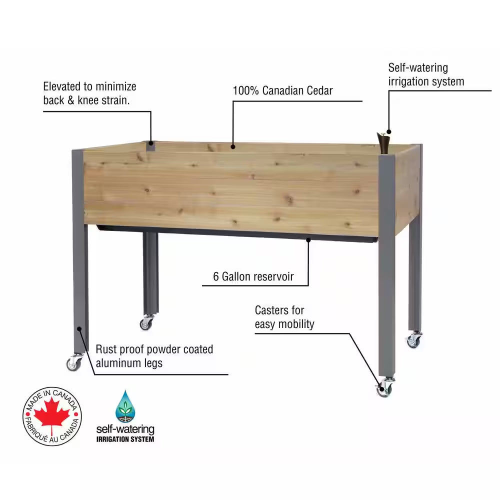 21 In. X 47 In. X 32 In. H Self-Watering Cedar Planter