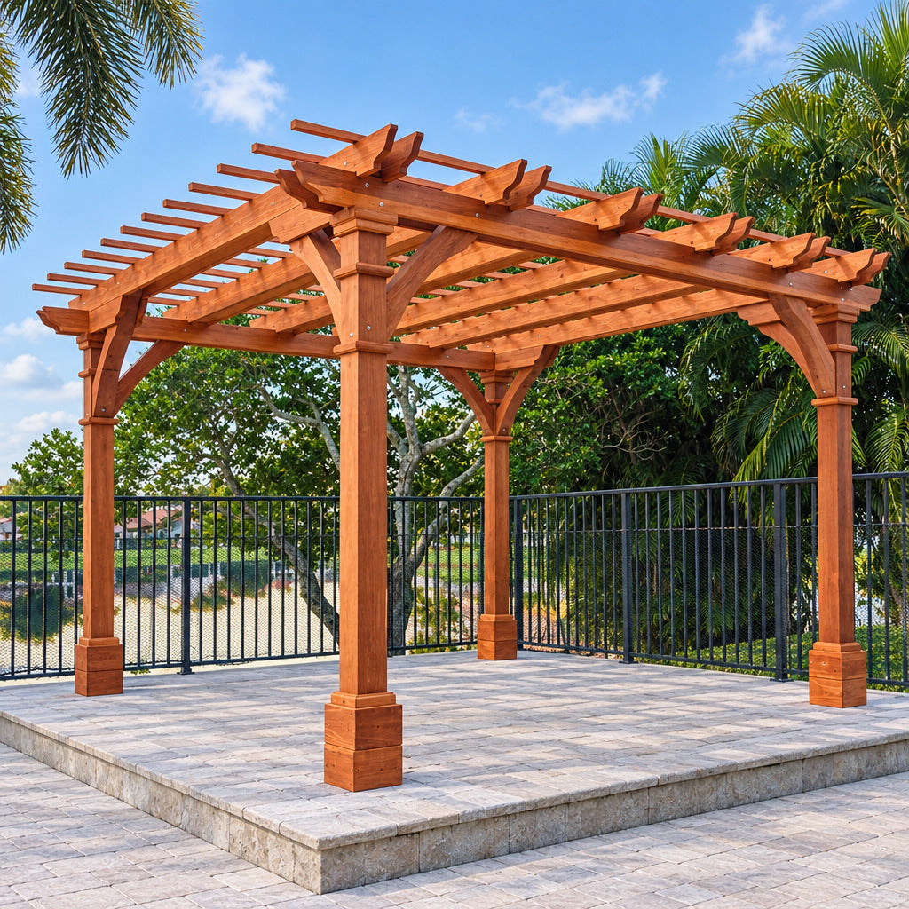 Best Redwood Pacific Double Beam Premium Pergola