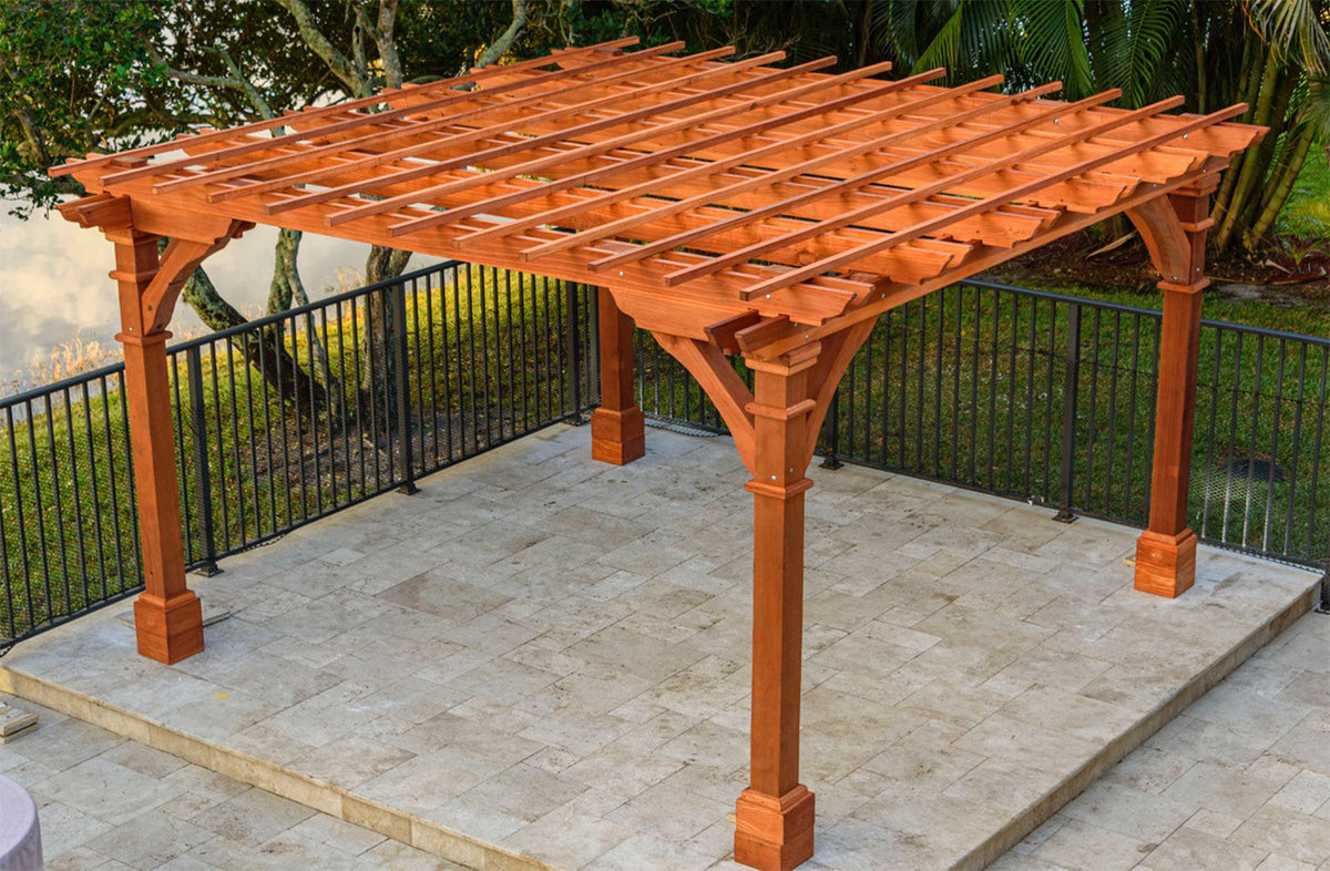 Best Redwood Pacific Double Beam Premium Pergola