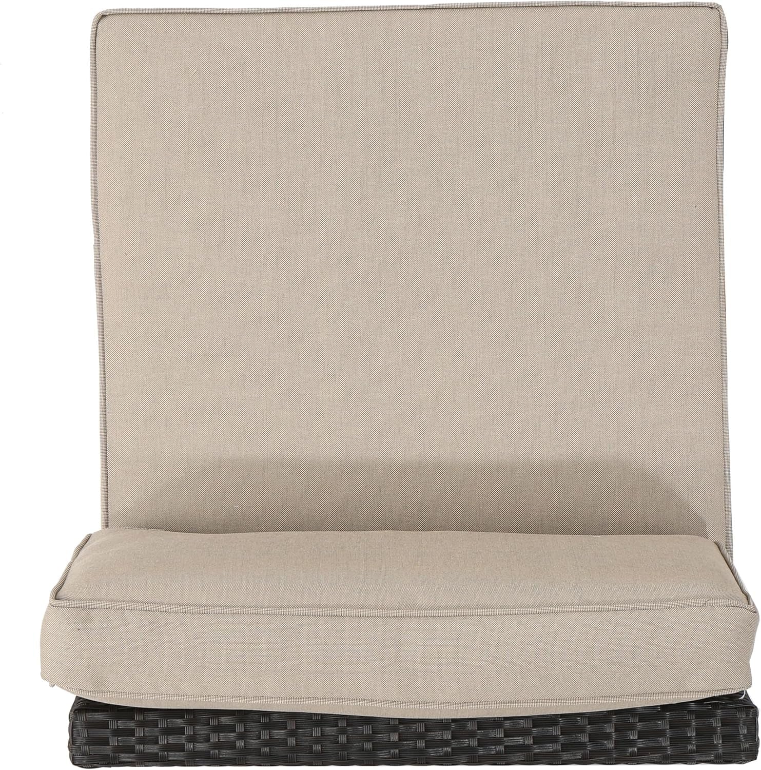 Santa Cruz Outdoor Wicker Sectional Sofa Set with Water Resistant Cushions, 6-Pcs Set, Brown