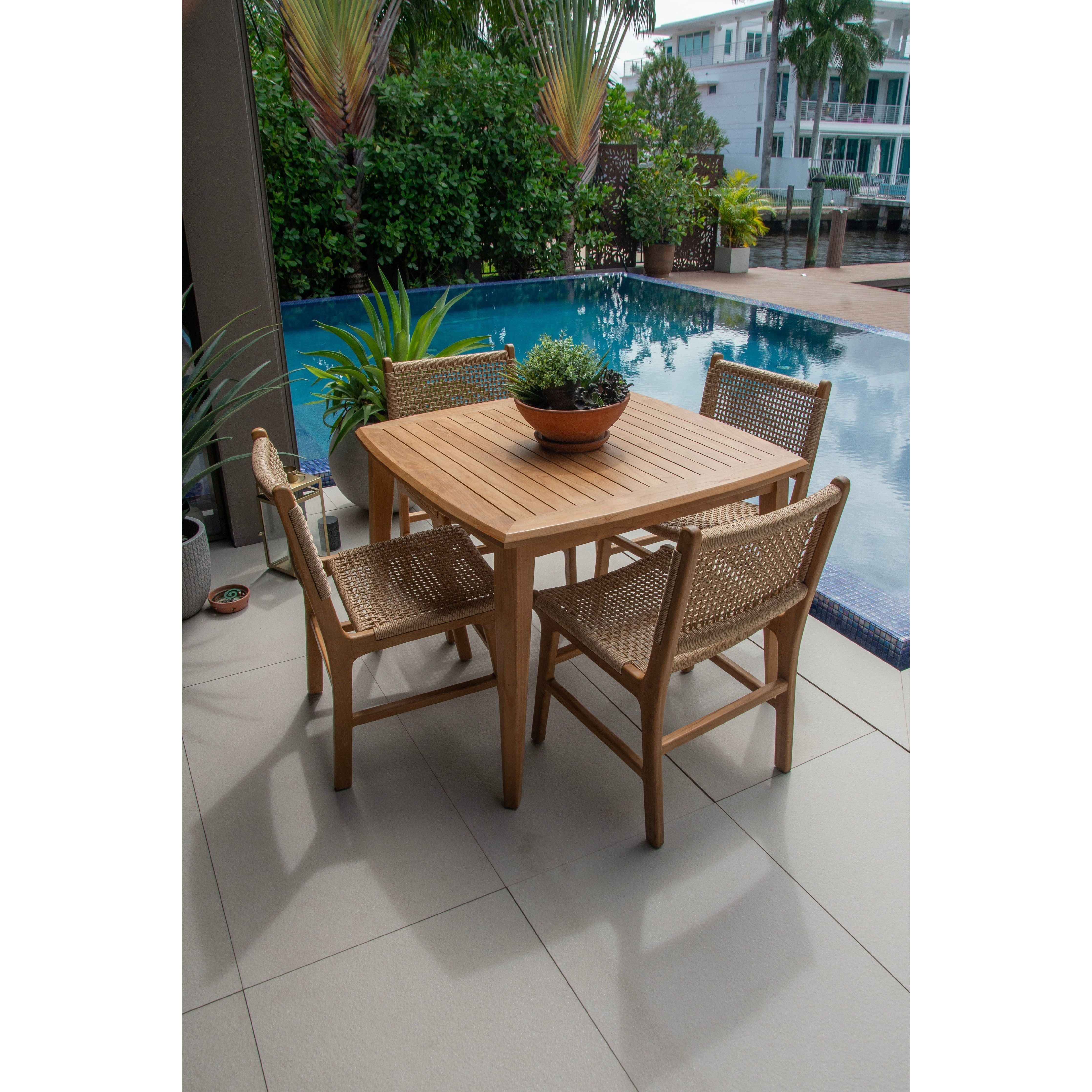 The Broward Design Center Harris Recycled Teak Dining Table – 39"