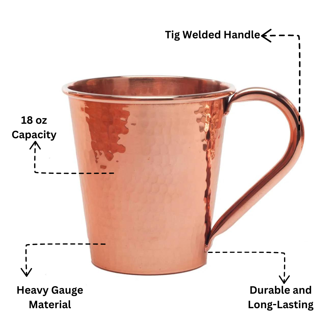 Sertodo Solid Copper Mule Mug with Copper Handle | 18 oz