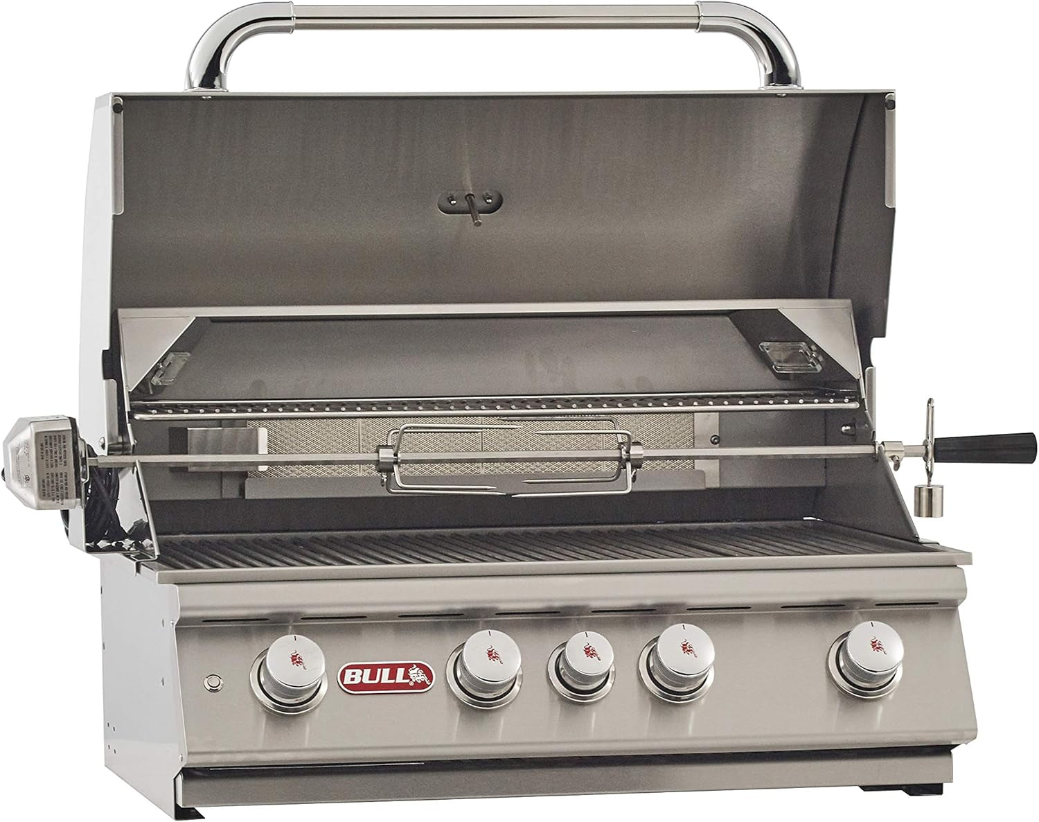 BBQ 47628 Angus 75,000 BTU Grill Head, LP, 304 Stainless Steel, 4 Burners, 810 Sq. Inches, Twin Lights, Rotisserie Kit