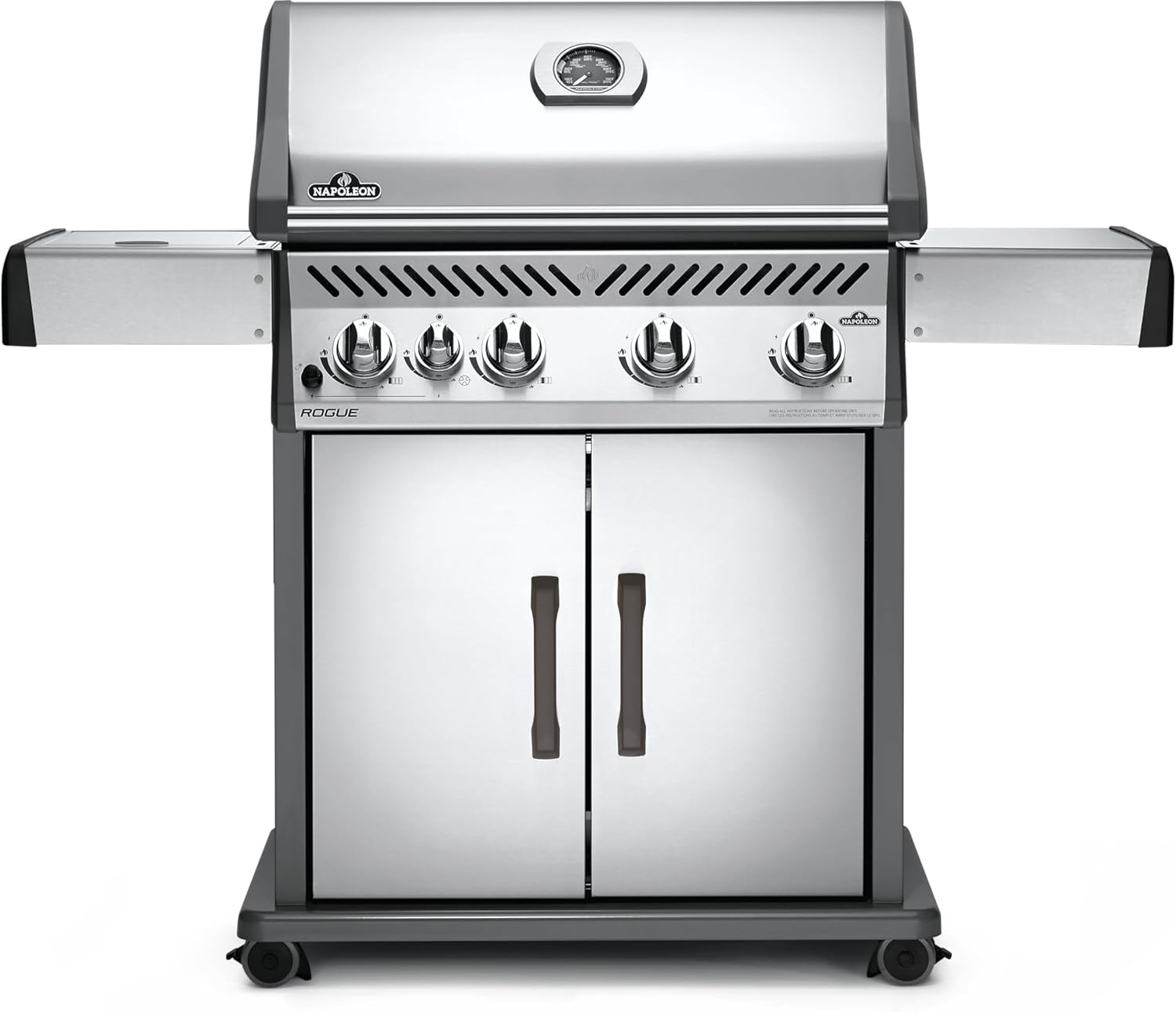 Rogue 525 Natural Gas Grill with Range Side Burner, Stainless Steel, Durable 4-Burner Cooking
