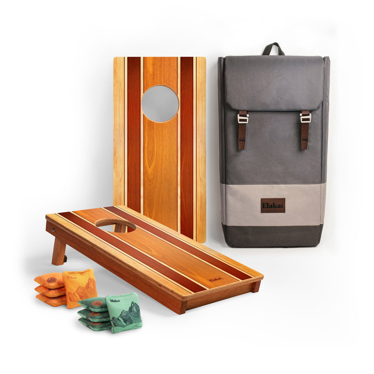 Elakai Natural Surf Beach 1ft x 2ft Travel Cornhole Set