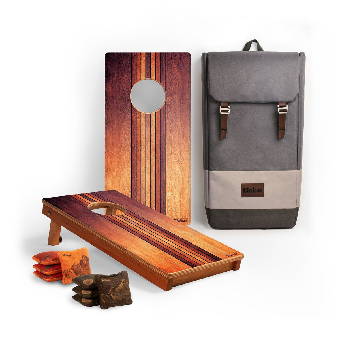 Elakai Natural Surf Beach 1ft x 2ft Travel Cornhole Set