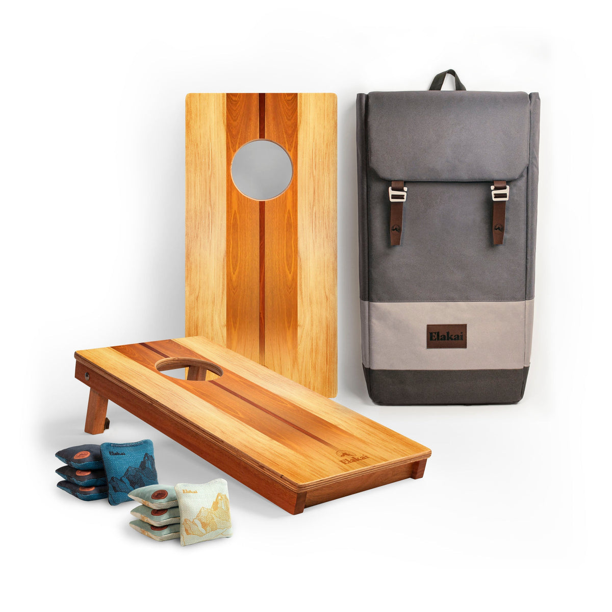 Elakai Natural Surf Beach 1ft x 2ft Travel Cornhole Set