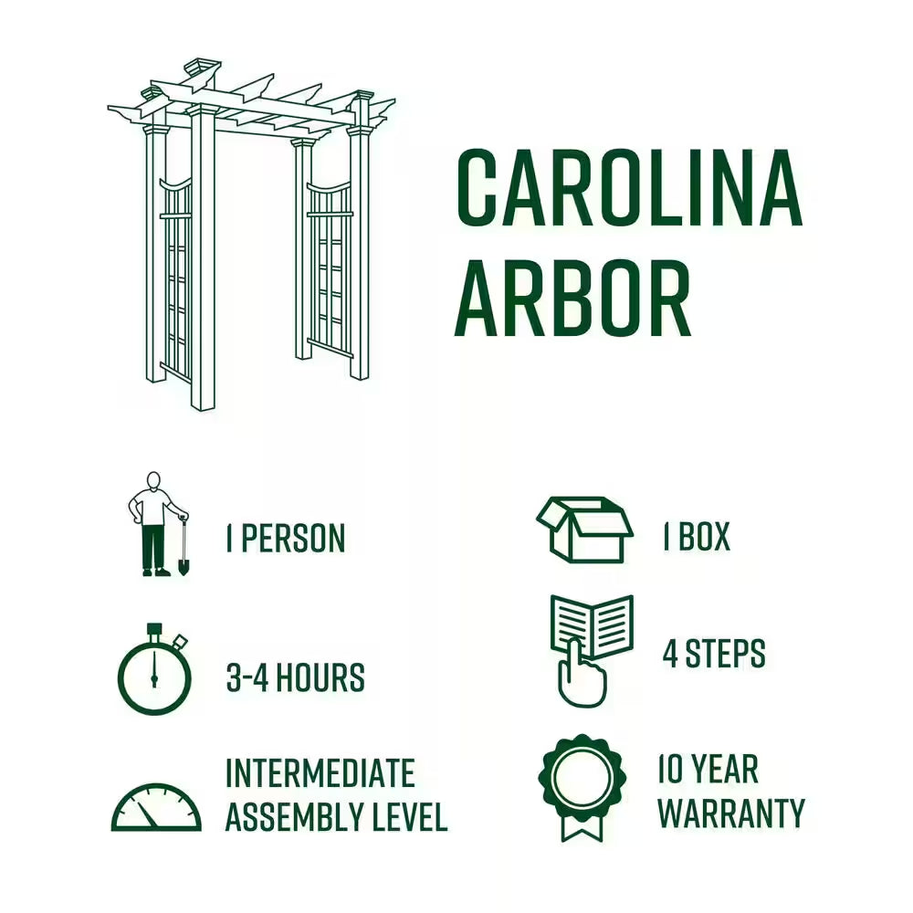 57"L X 24"W X 88"H Carolina Embossed Vinyl Arbor, Brown, VA84070
