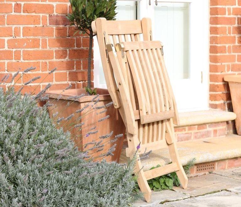 Cambridge Casual Weatherly Solid Teak Folding Outdoor Deck Chair