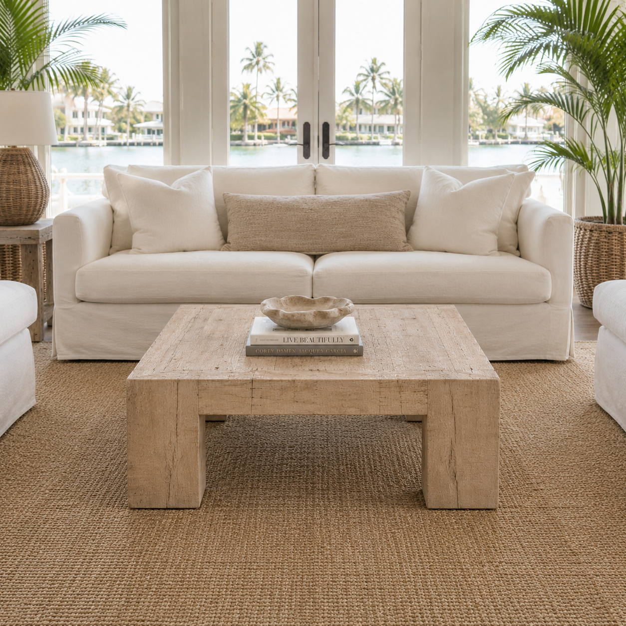 Anteak Recycled Bleach Teak Coffee Table – 31" Square