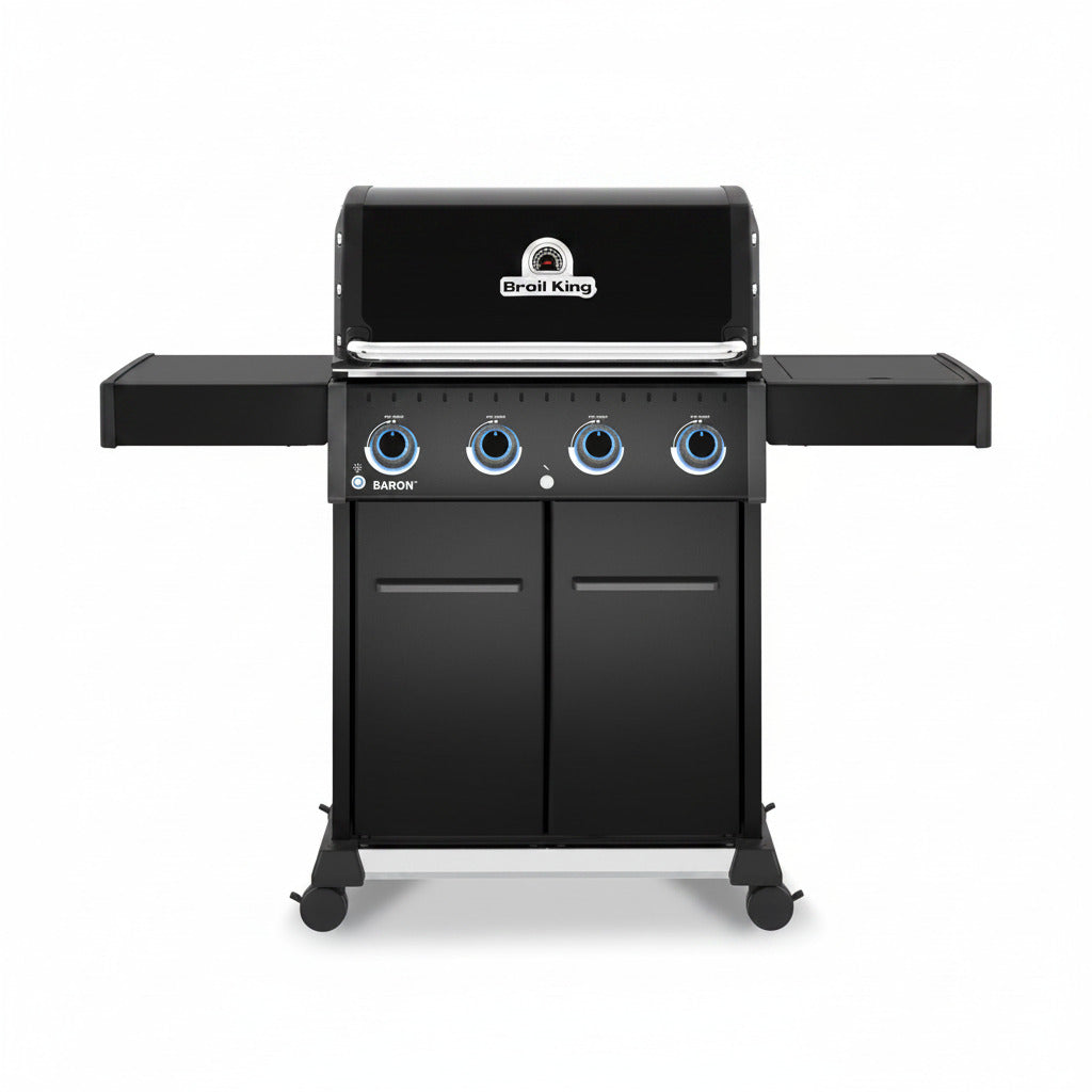 674117 Baron 420 Pro Shadow 4-Burner Pellet Ready Natural Gas Grill in Black