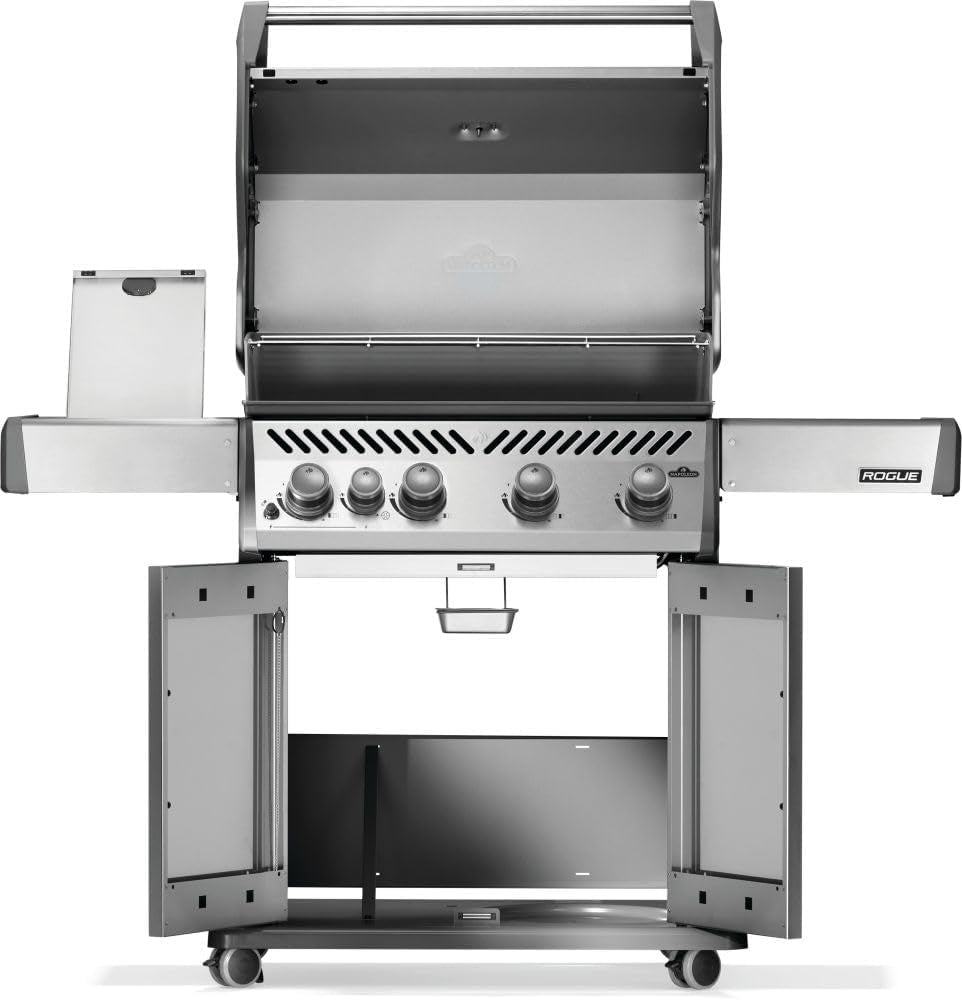 Rogue 525 Propane Gas Grill with Range Side Burner, Stainless Steel, Durable 5-Burner Grilling Experience