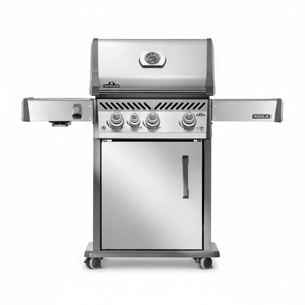 Rogue PRO 425 Propane Gas Grill with Infrared Side Burner, Stainless Steel, Durable 4-Burner BBQ