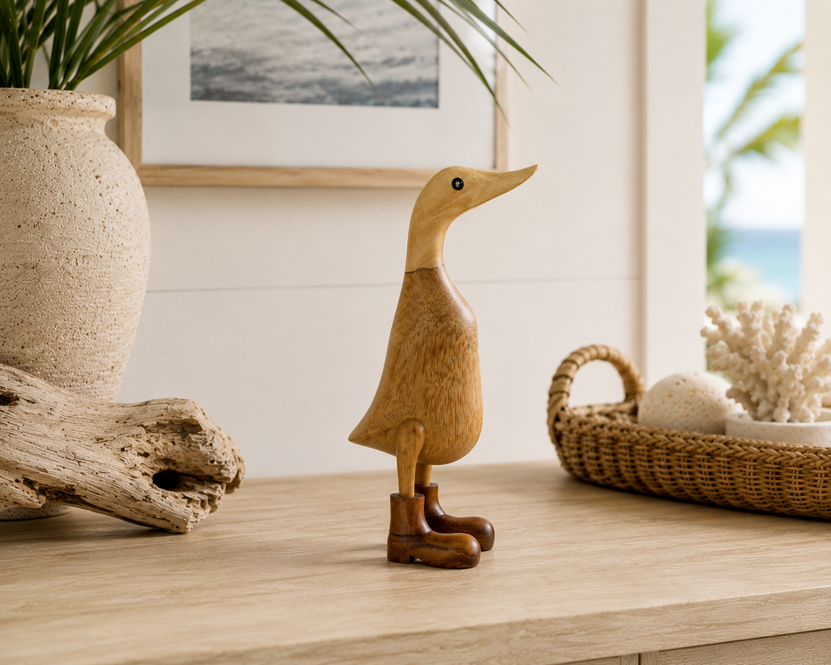Broward Design Bali Hand-Carved Bamboo Duck Sculpture