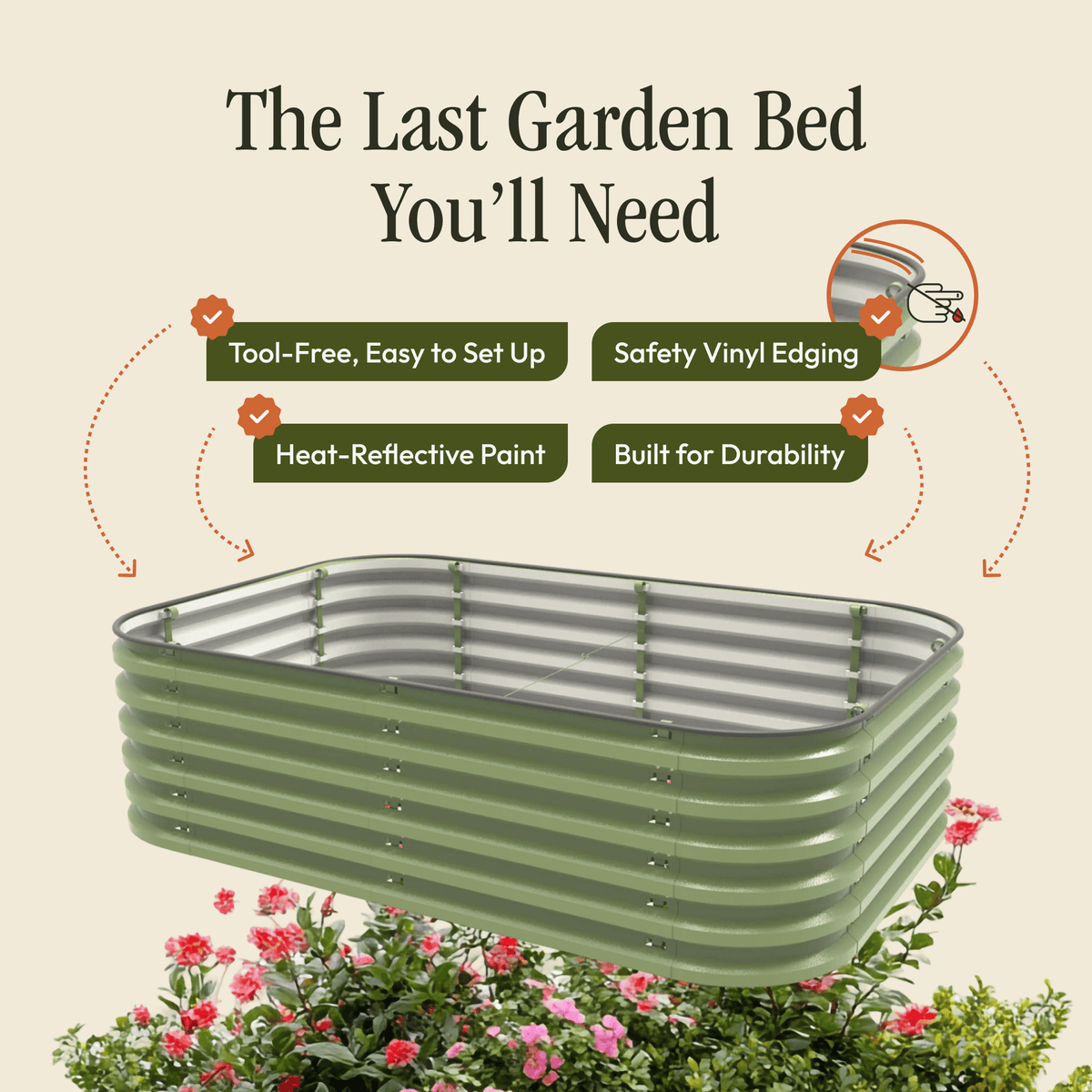Gro-Rite “No Tools Needed” Premium Metal Raised Garden Bed Kit