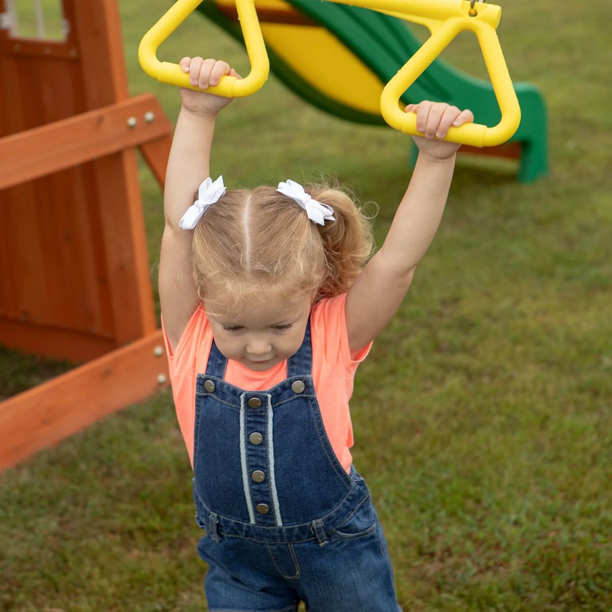 Oakmont Cedar Wooden Swing Set with 4 Foot Dek Height.