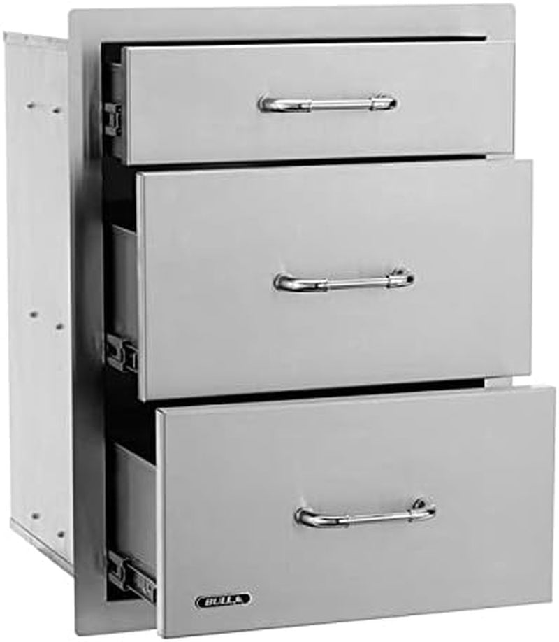 Bull 21-Inch Stainless Steel Triple Access Drawer - 58110
