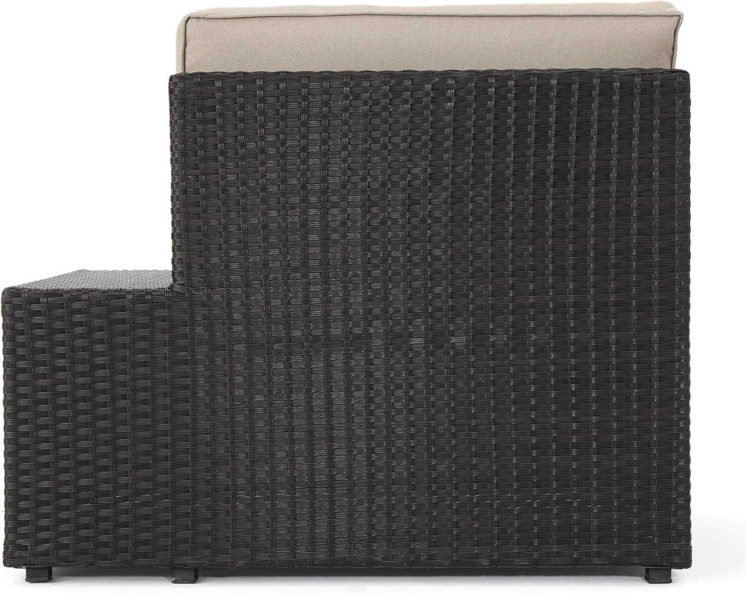 Santa Cruz Outdoor Wicker Sectional Sofa Set with Water Resistant Cushions, 6-Pcs Set, Brown