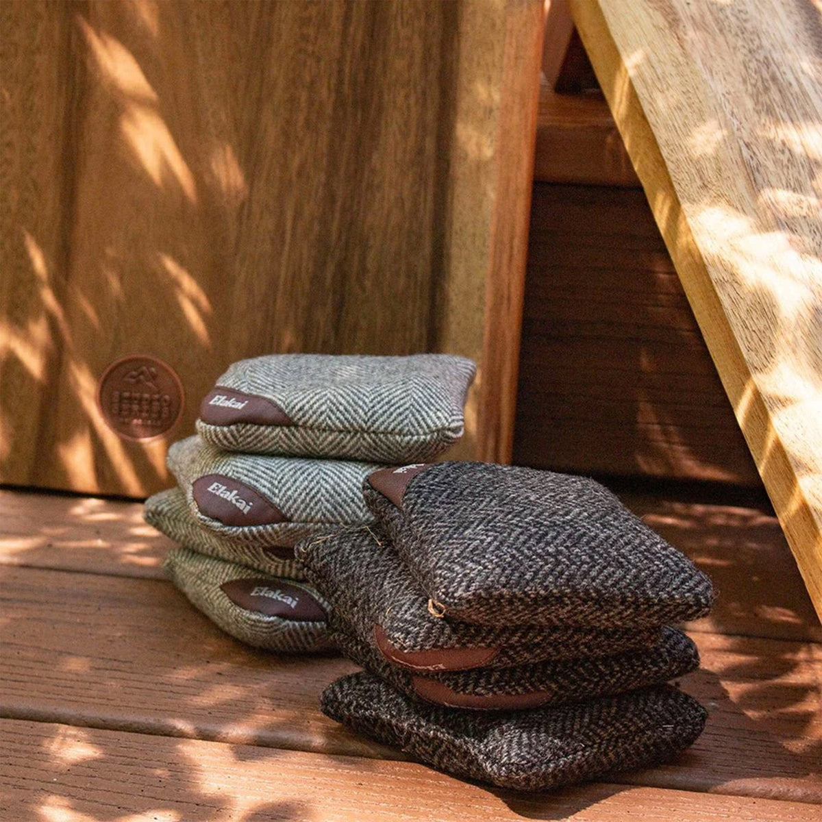 Elakai 4-in Travel Herringbone All-Weather Cornhole Bags | Set of 4