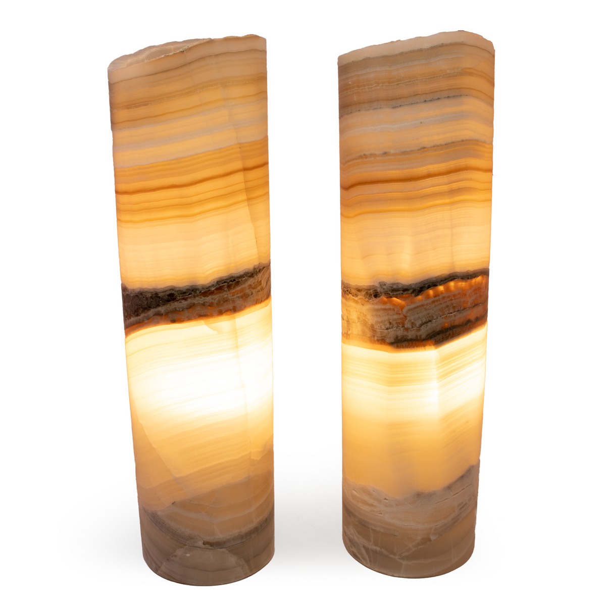 Rare Earth Gallery Amber Onyx Cylinder Luminary