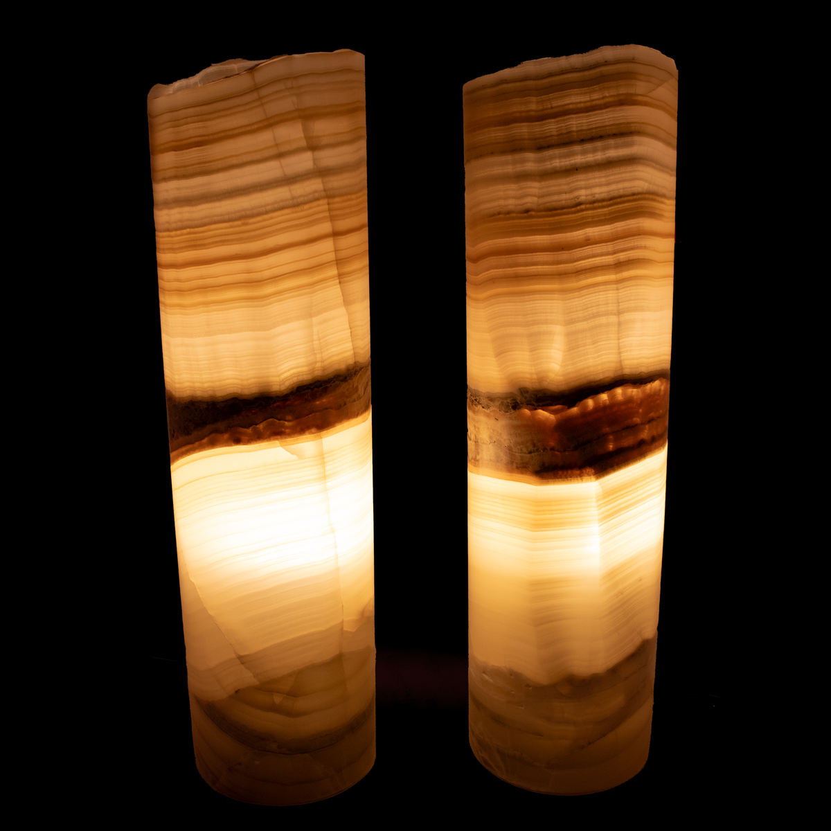 Rare Earth Gallery Amber Onyx Cylinder Luminary