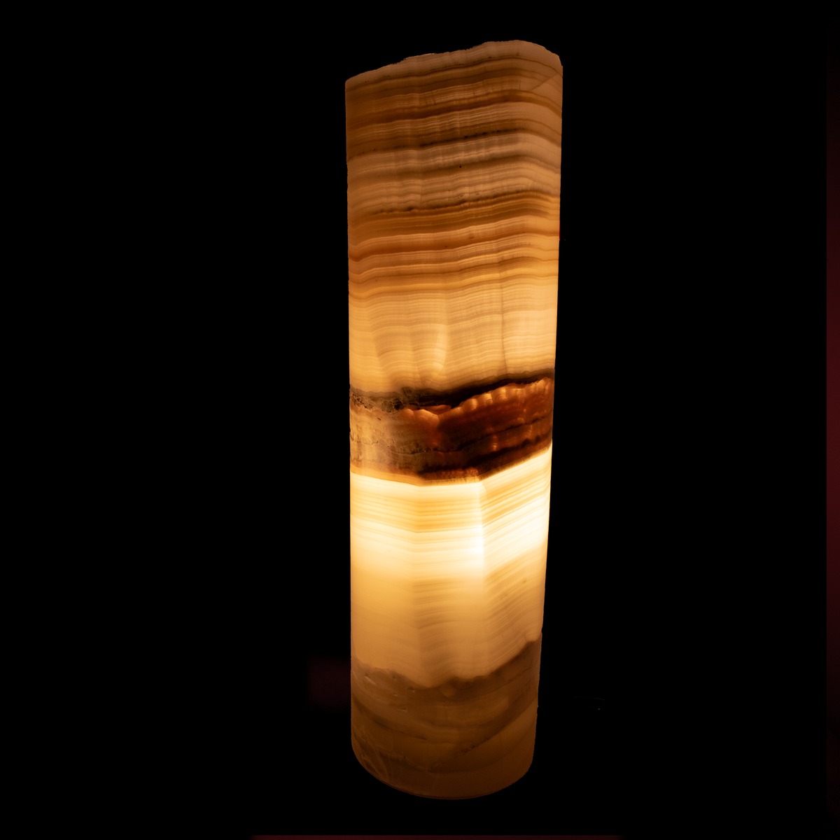 Rare Earth Gallery Amber Onyx Cylinder Luminary