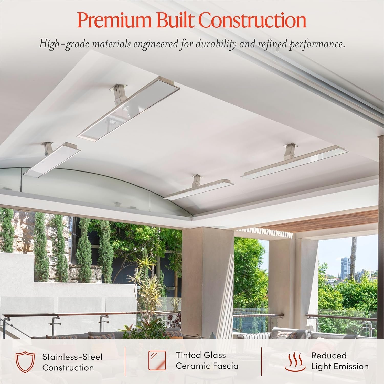 Bromic Platinum Smart Heat 3400W Electric Patio Heater - Radiant Infrared, 208V, Black Finish - BH0320021