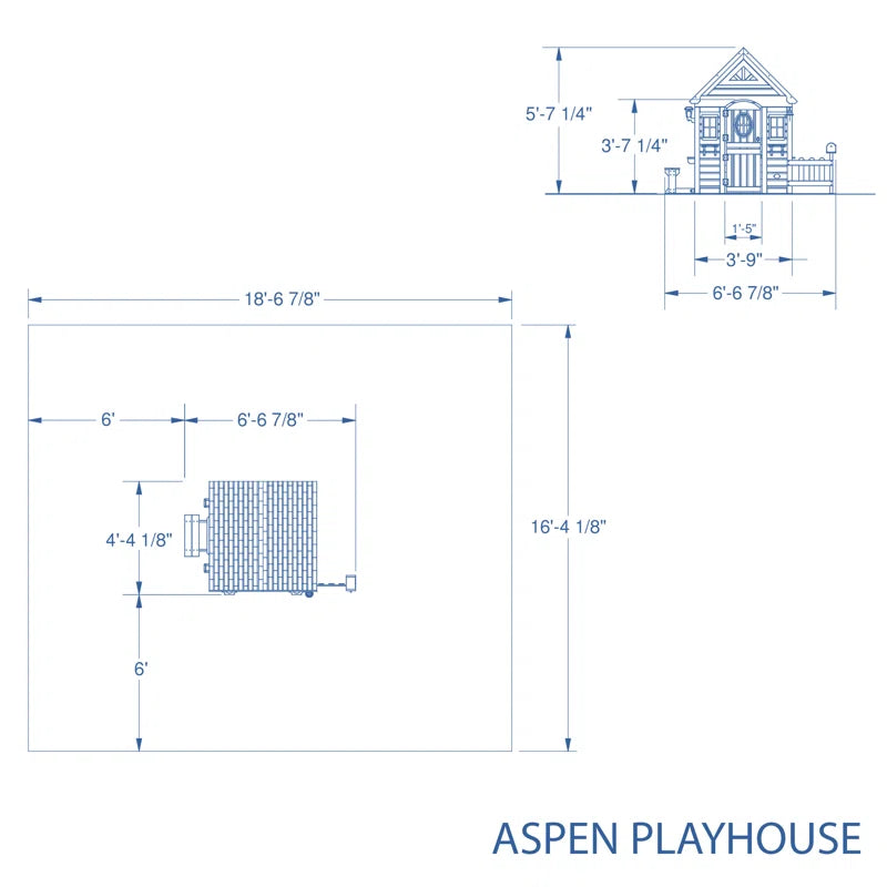 Aspen Cedar Wooden Kids Playhouse with Play Kitchen, Snack Bar Window, and Picnic Bench