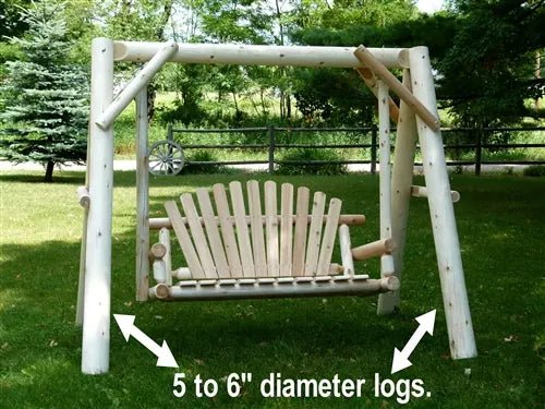 Cedar Creek Rustic Furniture Handcrafted White Cedar Patio Swing with Canopy