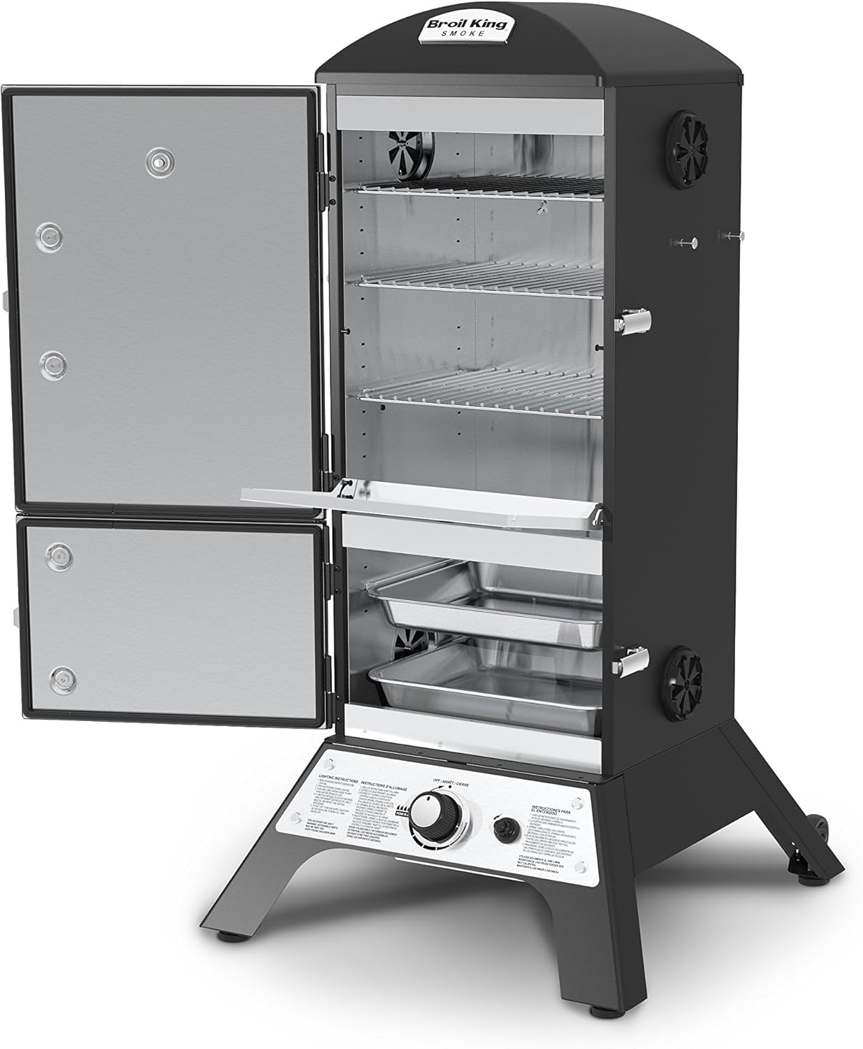 923617 Vertical Natural Gas Cabinet Smoker, Black
