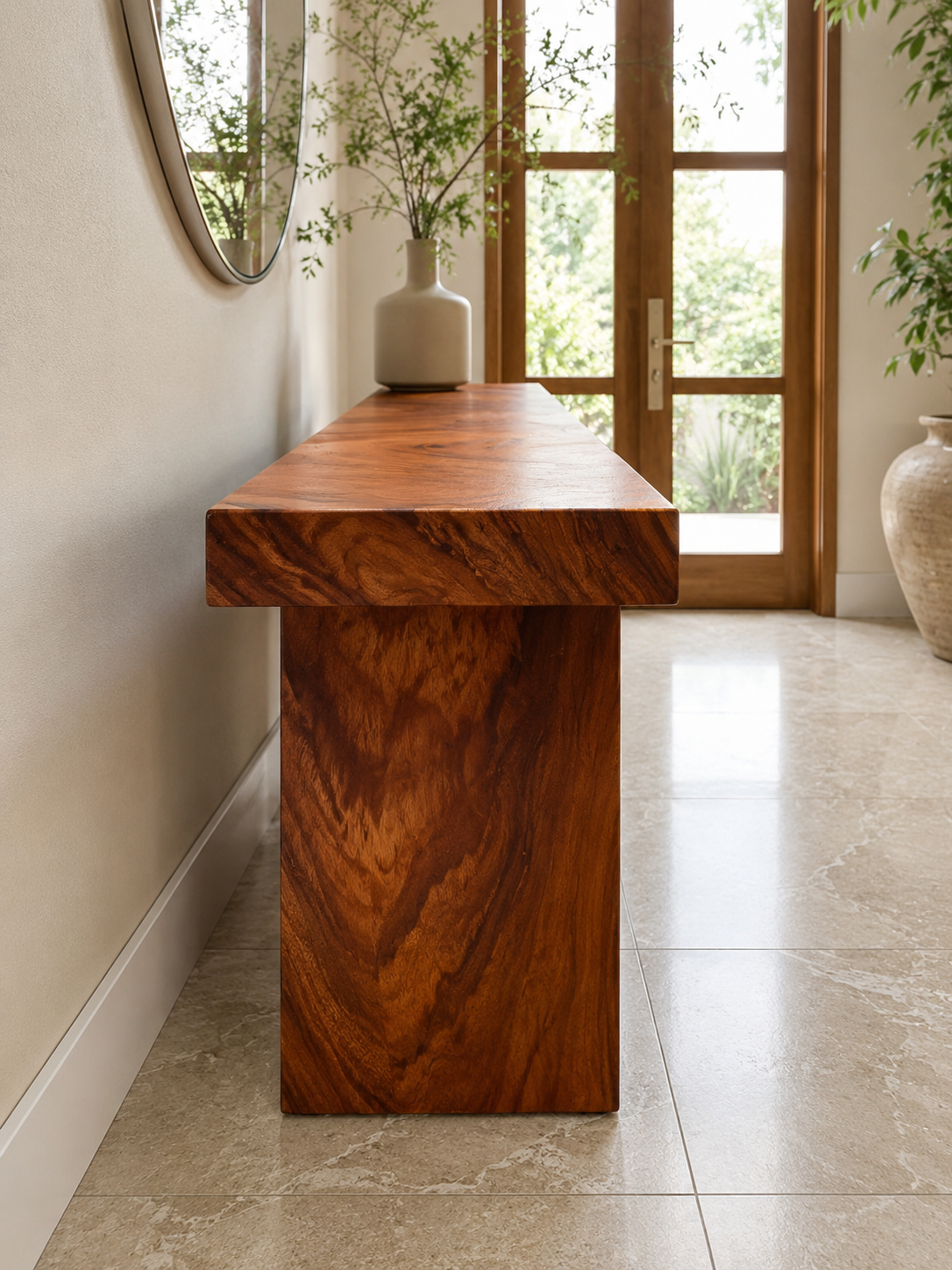 The Broward Design Center Suar Live-Edge Slab Console Table – 71"