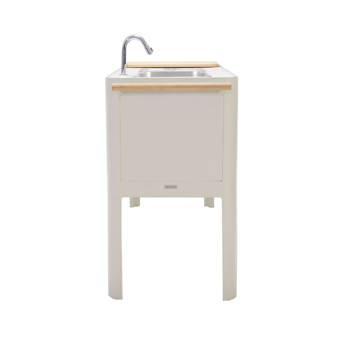 LifestyleGarden Portals Light Outdoor Kitchen with FSC Teak & Stainless Steel Sink