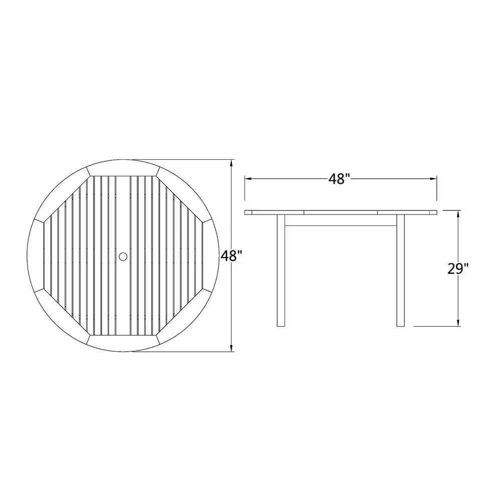 Gilmore Natural Teak round Outdoor Dining Table