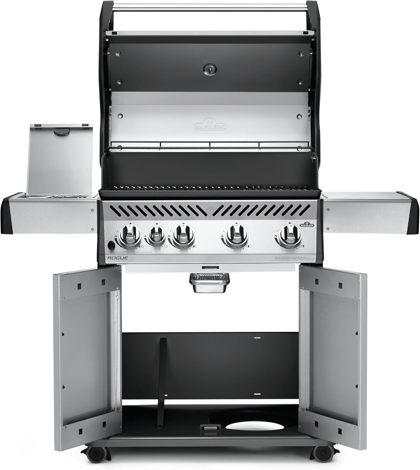 Rogue 525 Natural Gas Grill with Range Side Burner, Stainless Steel, Durable 4-Burner Cooking